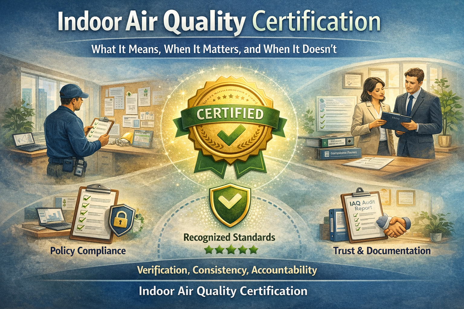 Diagram: Assessment → Testing (if needed) → Certification (documentation)