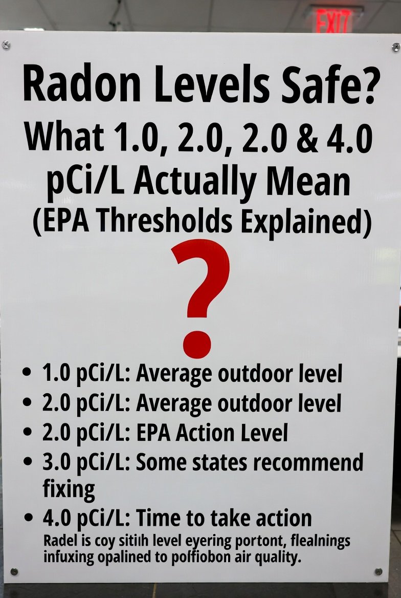 Radon levels safe interpretation table
